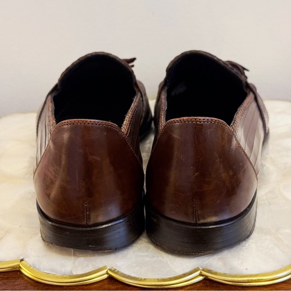 Vintage Bragano Mens Italian Leather Tassel Loafers Dress Shoes 10M - Picture 11 of 16